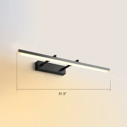 Modern black pivoting bar led wall mount lamp with sleek rectangular design and warm white light for bedroom vanity