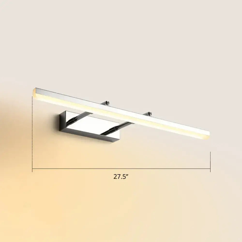 Modern black pivoting bar led wall mount lamp with chrome finish and warm white rectangular led wall mount light