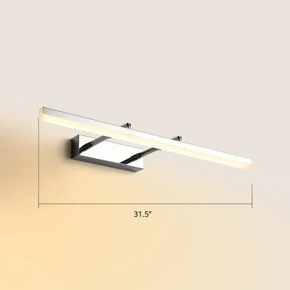 Modern black pivoting bar led wall mount lamp with chrome finish and warm white illumination for bedroom vanity use