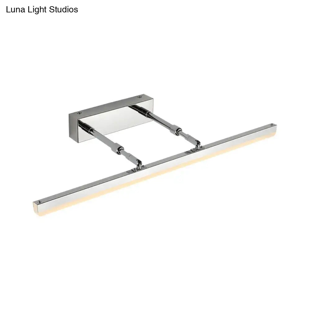 Modern black pivoting bar led wall mount lamp with chrome finish and adjustable arms for bedroom vanity lighting