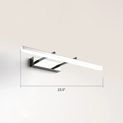 Modern black pivoting bar led wall mount lamp with chrome finish and sleek rectangular design, ideal for bedroom vanity