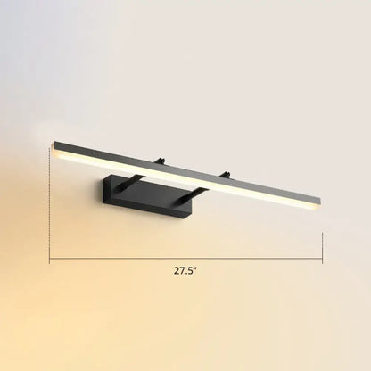 Modern black pivoting bar led wall mount lamp with sleek rectangular design and warm white illumination for vanity use