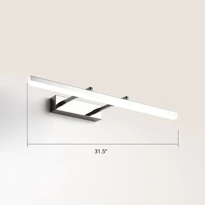 Modern black pivoting bar led wall mount lamp with chrome finish and rectangular 31.5-inch length for bedroom vanity