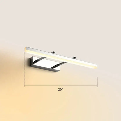 Modern black pivoting bar led wall mount lamp with chrome finish and warm white illumination for bedroom vanity use