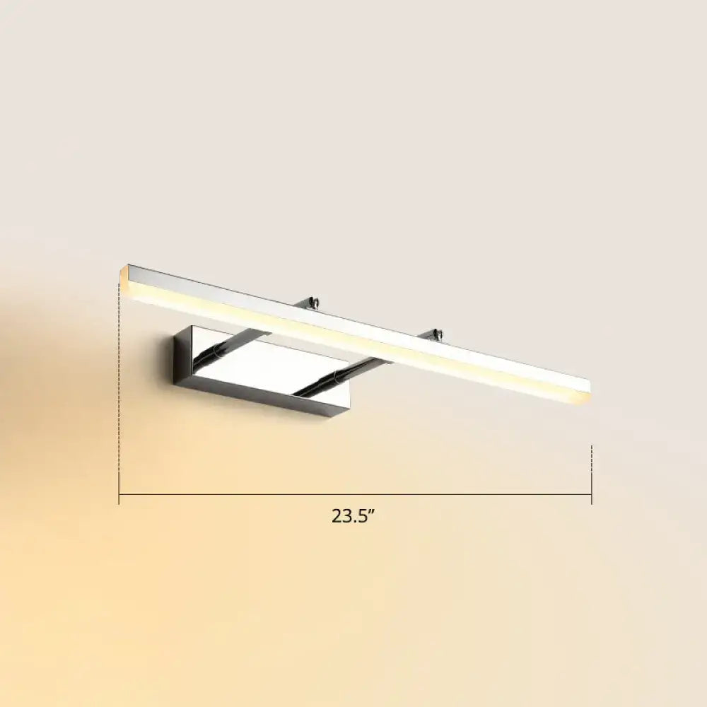 Modern black pivoting bar led wall mount lamp with chrome finish and warm white illumination for bedroom vanity