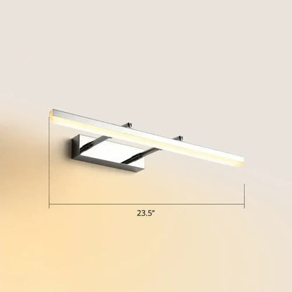 Modern black pivoting bar led wall mount lamp with chrome finish and warm white illumination for bedroom vanity