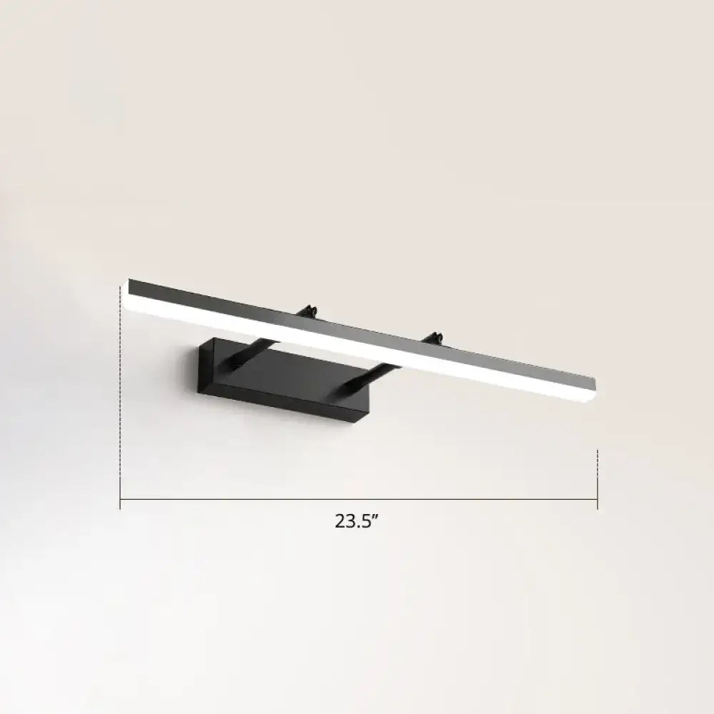 Modern black pivoting bar led wall mount lamp with sleek rectangular design and integrated light bar for bedroom vanity