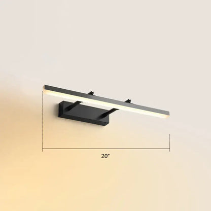 Modern black pivoting bar led wall mount lamp with sleek rectangular design and warm white light for bedroom vanity use