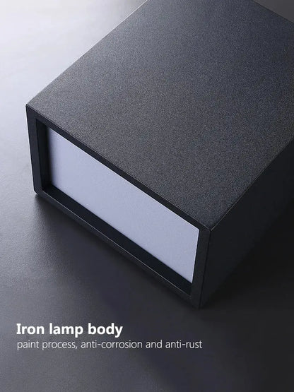 Modern black rectangular led ceiling lamp with textured iron body matte finish and anti corrosion coating for dining room decorbites led ceiling