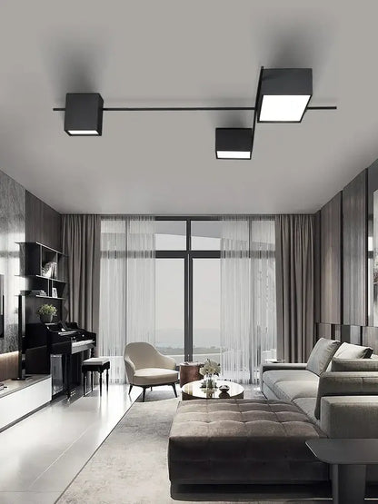 Modern black rectangular led ceiling lamp with minimalist design for dining room decorbites led ceiling lighting