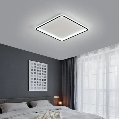 Modern black rectangular led ceiling lamp with sleek frame and bright white panel for living room decorbites led ceiling