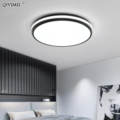 Modern black rectangular led ceiling lamps for living room featuring a sleek circular decorbites led ceiling light by qiyimei