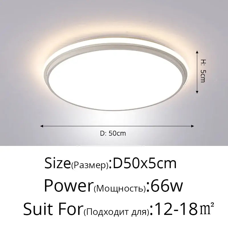 Modern black rectangular ceiling lamps for living room with a circular white decorbites led ceiling light 50cm diameter