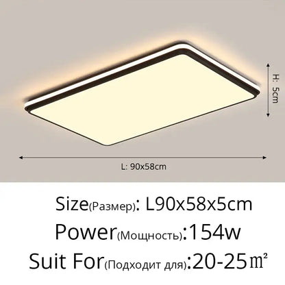 Modern black rectangular led ceiling lamp with sleek frame and warm white light ideal for living room decorbites led ceiling