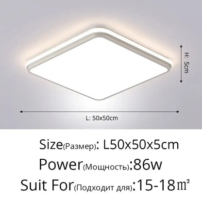 Modern white square led ceiling lamp with diffused panel 50x50cm for living room decorbites led ceiling lamps