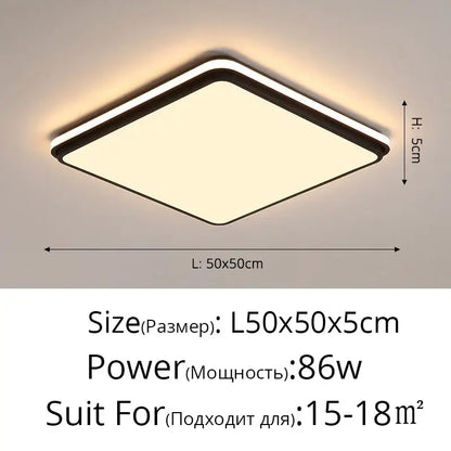 Modern black rectangular led ceiling lamps with sleek frame and warm white decorbites led ceiling illumination for living room
