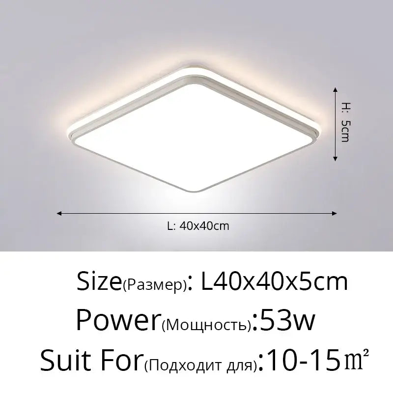 Modern black rectangular led ceiling lamps with a sleek frame and soft glowing edges for living room ceiling lamps decorbites led ceiling