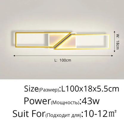 Modern black rectangular led ceiling light with gold-accented geometric wall sconce and illuminated panels for decorbites ceiling light