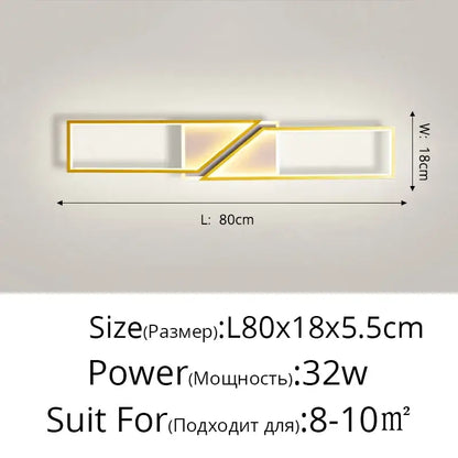 Modern black rectangular led ceiling light with gold frame and warm led illumination for living room decorbites led ceiling