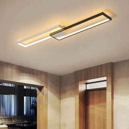 Modern black rectangular led ceiling light with sleek frame and warm white illumination for living room decorbites ceiling light