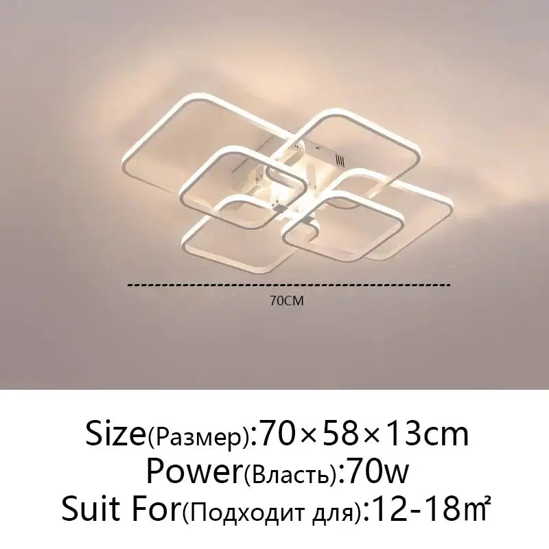 Modern black rectangular led ceiling light with overlapping white led frames for living room decorbites led ceiling decor