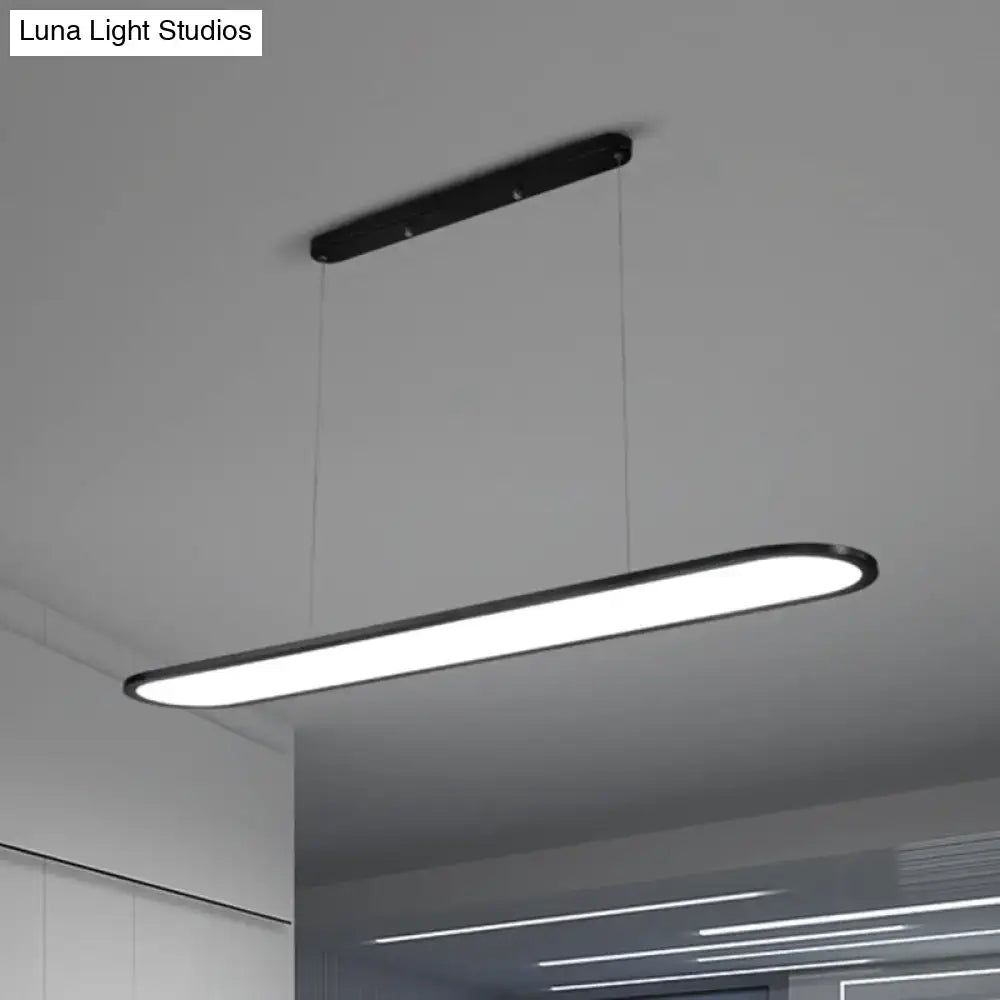 Modern black DecorBites™ ulta-thin LED island lamp with acrylic shade and adjustable cord length for minimalistic lighting