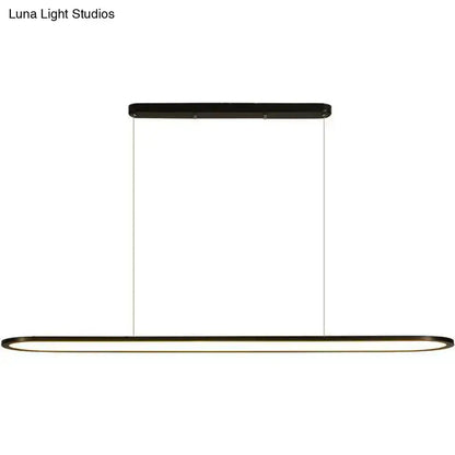 Modern black decorbites ulta-thin led island lamp with acrylic shade features sleek oval design with adjustable cord length