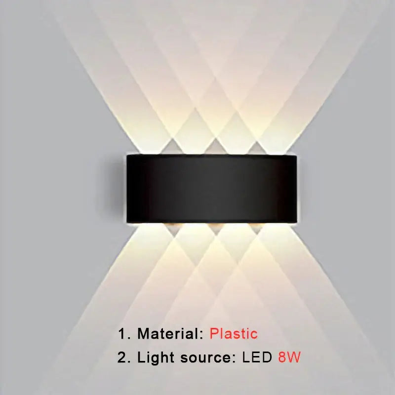 Modern black rectangular led wall lamp with dual-sided illumination for living room decorbites led wall lighting