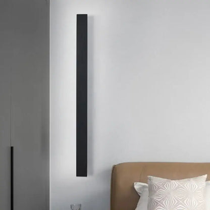 Modern black rectangular led wall light for living room featuring sleek decorbites led wall design element