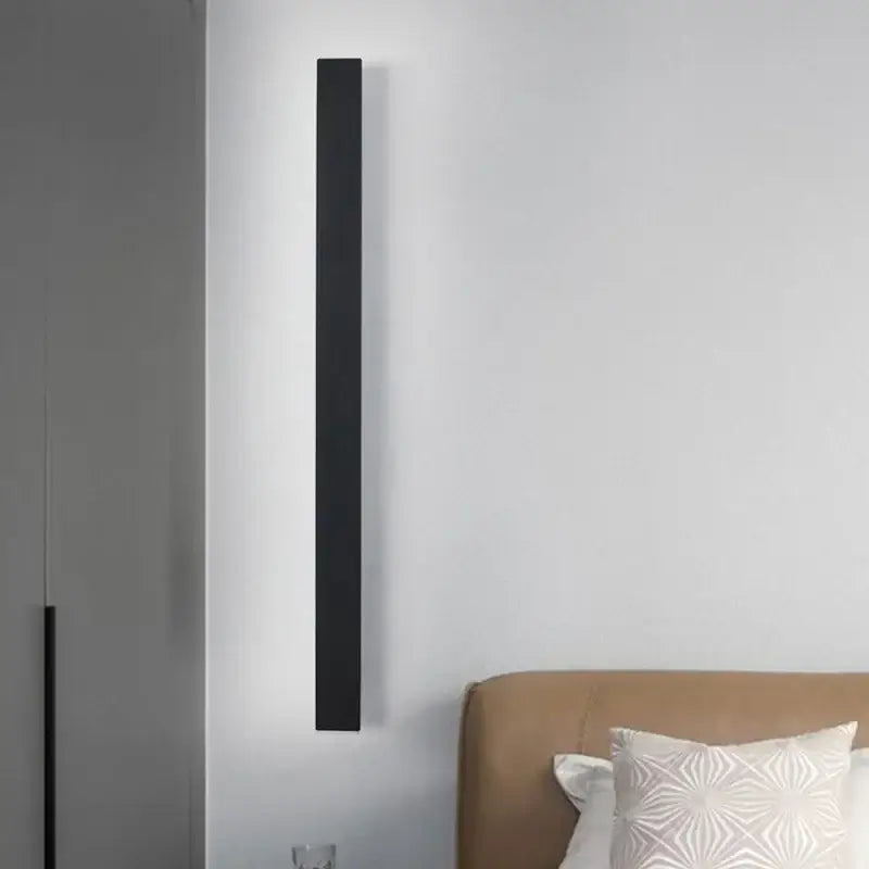 Modern black rectangular led wall light for living room featuring sleek decorbites led wall design element