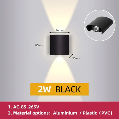 Modern black rectangular led wall light with adjustable beam angle for garden or living room decorbites led wall use