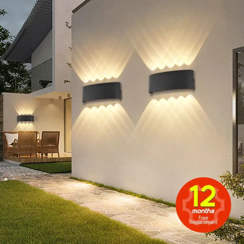 Modern black rectangular led wall light with warm diffused lighting perfect for garden or living room decorbites wall light