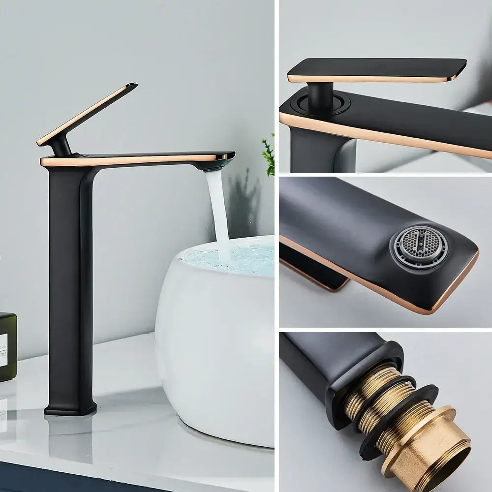 Modern black and rose gold basin faucet with sleek minimalist design decorbites black rose for bathroom sink mixer tap