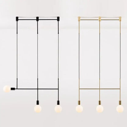 Modern black rose gold minimalist pendant light with sleek metal frames and frosted bulbs for dining room decorbites rose gold