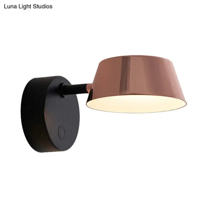 Modern black and rose gold sconce light with copper finish direct wired wall-mounted reading lamp maximum bulb wattage included
