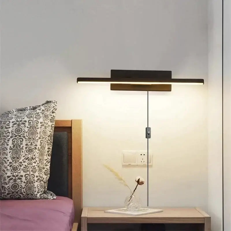 Modern black rotatable led wall sconce with sleek rectangular design and warm light for bedroom decorbites led wall use