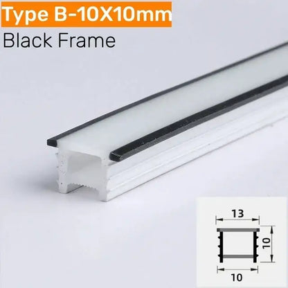 Black silicone tube modern led channel with black-framed type b 10x10mm strip and white translucent body