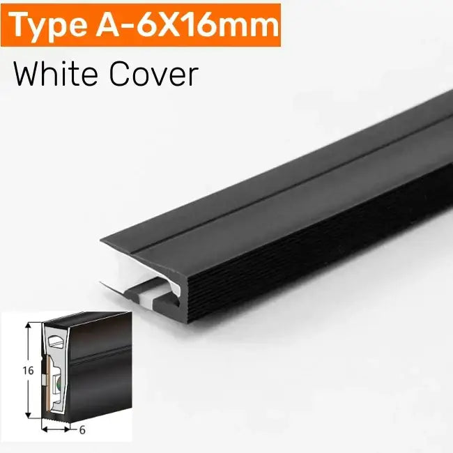 Black silicone tube modern a-6x16mm profile with white interior cover and ribbed exterior for flexible led outdoor light