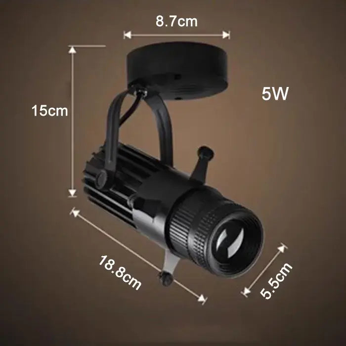Modern black and silver decorbites adjustable led track spotlight with 5w led adjustable focus and mounting bracket