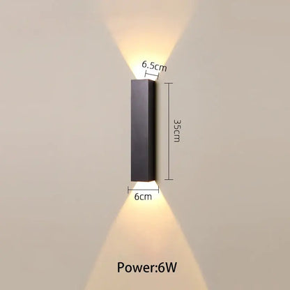Modern black and silver led wall lamp with sleek minimalist design and warm ambient lighting for bedroom or tv background