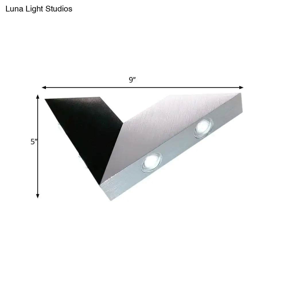 Modern black and silver metal sconce led wall light with two circular bulbs for bedroom rgb decor