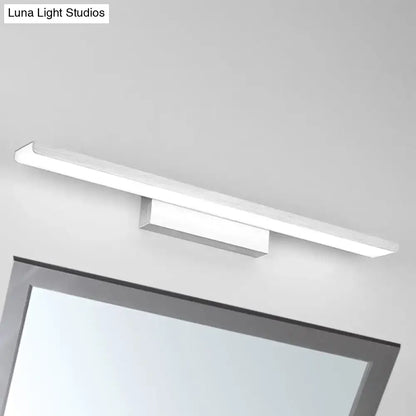 Modern black silver rectangle bathroom wall vanity light aluminum with sleek white led mirror light and minimalist design