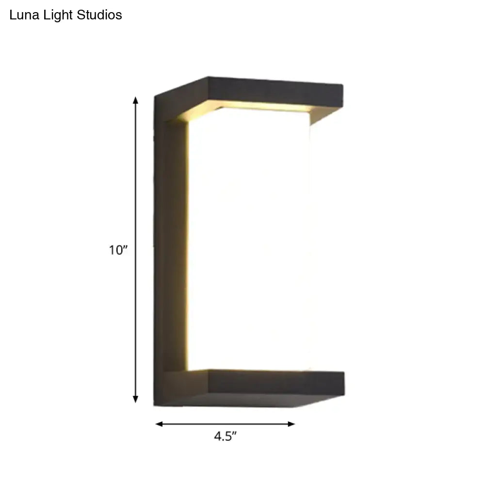 Modern black sound activated led wall sconce with warm white illuminated panel for 220v-240v outdoor use