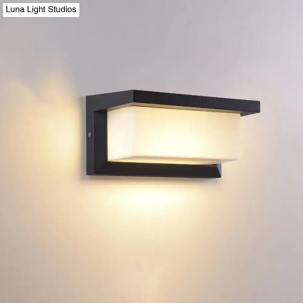 Modern black sound activated led wall sconce with frosted glass diffuser emitting warm light for 220v-240v use