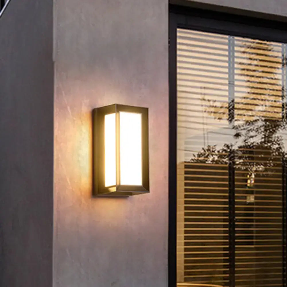 Modern black sound activated led wall sconce with sleek metal frame and warm diffused light for 220v-240v use