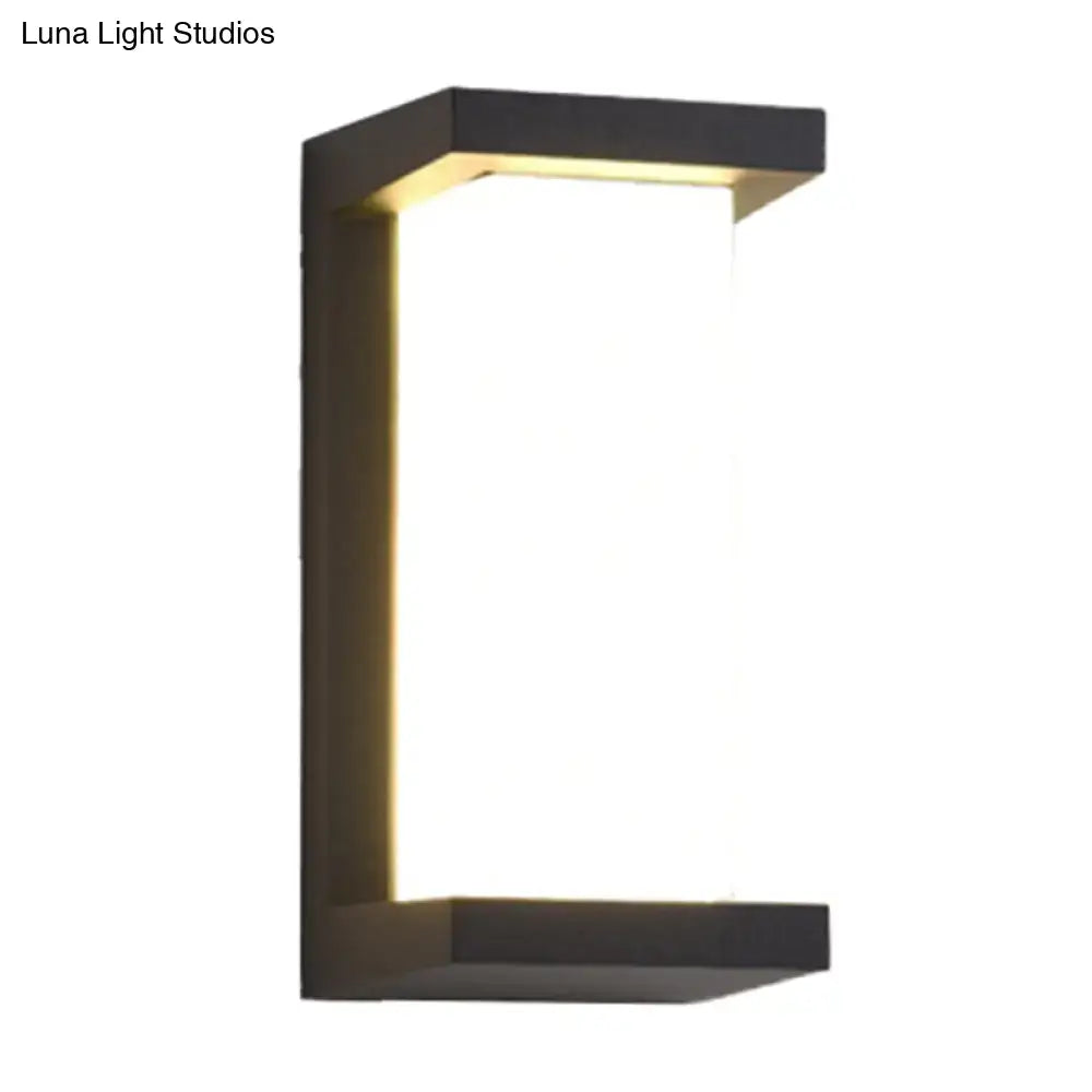 Modern black sound activated wall sconce with sleek rectangular frame and warm led lighting for 220v-240v use