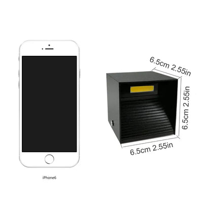Modern black square 12w cob led wall lamp with yellow illuminated panel and horizontal slats for living room decorbites 12w cob