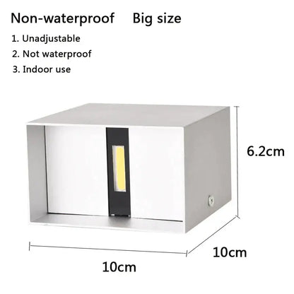 Silver rectangular wall lamp with black vertical strip decorbites 12w cob led for modern living room lighting