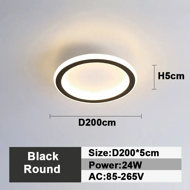 Modern black round led ceiling lamp with sleek design and warm ambient glow for bedroom decorbites led ceiling lighting