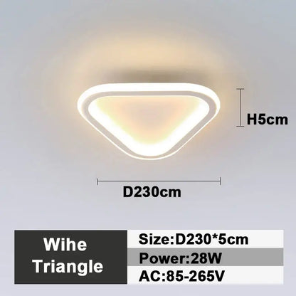 A modern white triangular led ceiling lamp with sleek minimalist design and warm illumination for bedroom decorbites lighting